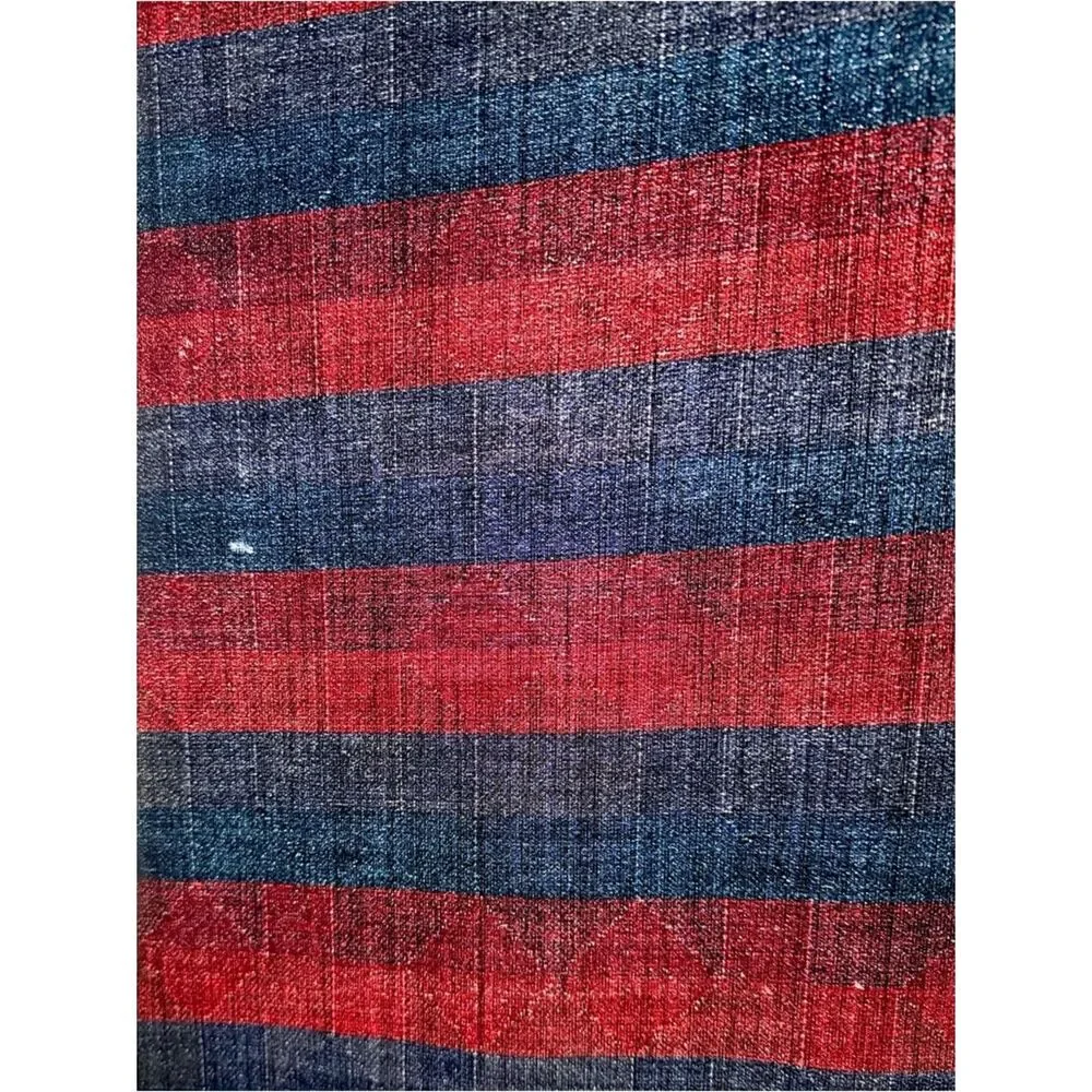 Vintage Wool Long Scarf Geometric Red Blue West Germany Men's Women's Winter